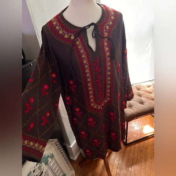 Ivy Jane embroidered bohemian caftan dress BR - Picture 12 of 14